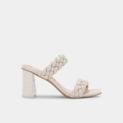 DOLCEVITA BRAIDED DETAILS PAILY WIDE HEELS IVORY STELLA