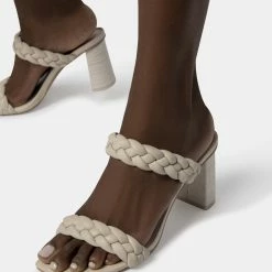 DOLCEVITA BRAIDED DETAILS PAILY WIDE HEELS IVORY STELLA