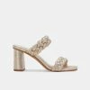 DOLCEVITA BRAIDED DETAILS PAILY WIDE HEELS LIGHT GOLD METALLIC STELLA SUEDE