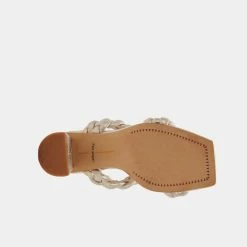 DOLCEVITA BRAIDED DETAILS PAILY WIDE HEELS LIGHT GOLD METALLIC STELLA SUEDE