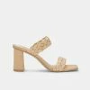 DOLCEVITA PAILY HEELS LT NATURAL RAFFIA