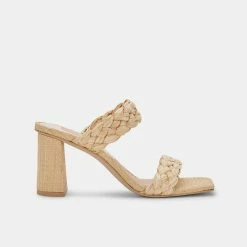 DOLCEVITA PAILY HEELS LT NATURAL RAFFIA