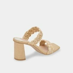 DOLCEVITA PAILY HEELS LT NATURAL RAFFIA