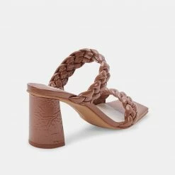 DOLCEVITA PAILY HEELS TAUPE PATENT STELLA SANDALS
