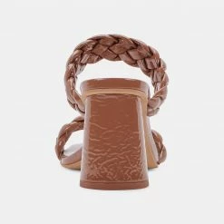 DOLCEVITA PAILY HEELS TAUPE PATENT STELLA SANDALS