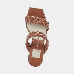 DOLCEVITA PAILY HEELS TAUPE PATENT STELLA SANDALS