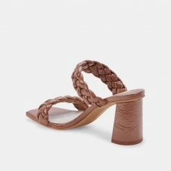 DOLCEVITA PAILY HEELS TAUPE PATENT STELLA SANDALS