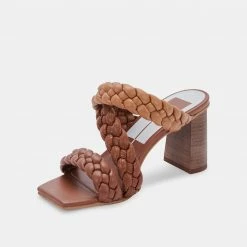 DOLCEVITA PARTHA HEELS BROWN MULTI STELLA SANDALS