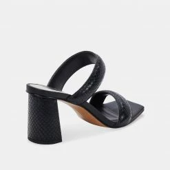 DOLCEVITA WIDE SIZING PASCOE WIDE HEELS BLACK EMBOSSED STELLA