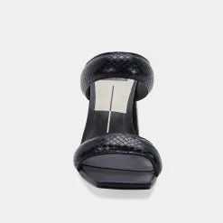 DOLCEVITA PASCOE HEELS BLACK EMBOSSED STELLA