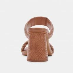 DOLCEVITA WIDE SIZING PASCOE WIDE HEELS LUGGAGE EMBOSSED STELLA