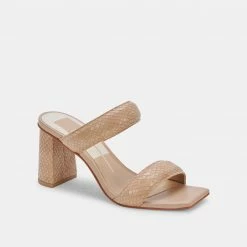 DOLCEVITA SANDALS PASCOE HEELS TAUPE EMBOSSED STELLA