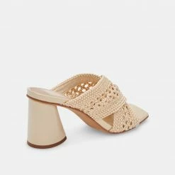DOLCEVITA PATCH HEELS VANILLA WOVEN