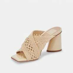 DOLCEVITA PATCH HEELS VANILLA WOVEN