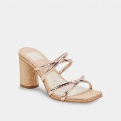 DOLCEVITA SANDALS PATSI HEELS ROSE GOLD METALLIC STELLA