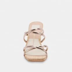 DOLCEVITA SANDALS PATSI HEELS ROSE GOLD METALLIC STELLA