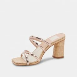 DOLCEVITA SANDALS PATSI HEELS ROSE GOLD METALLIC STELLA