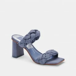 DOLCEVITA PHEBY HEELS INDIGO SILK SANDALS