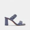 DOLCEVITA PHEBY HEELS INDIGO SILK SANDALS