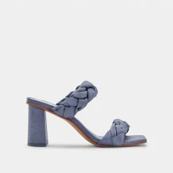 DOLCEVITA PHEBY HEELS INDIGO SILK SANDALS