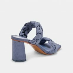 DOLCEVITA PHEBY HEELS INDIGO SILK SANDALS