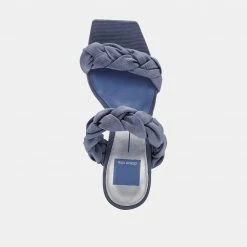 DOLCEVITA PHEBY HEELS INDIGO SILK SANDALS