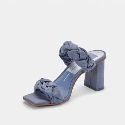 DOLCEVITA PHEBY HEELS INDIGO SILK SANDALS