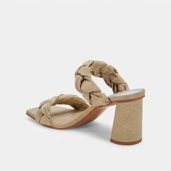 DOLCEVITA PHEBY HEELS KHAKI SILK SANDALS