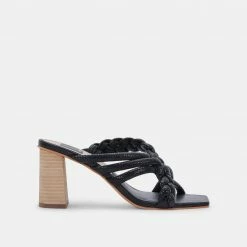 DOLCEVITA PIPIN HEELS BLACK EMBOSSED LEATHER