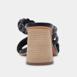 DOLCEVITA PIPIN HEELS BLACK EMBOSSED LEATHER