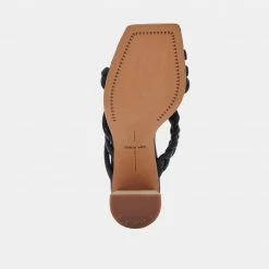 DOLCEVITA PIPIN HEELS BLACK EMBOSSED LEATHER