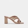 DOLCEVITA PIPIN HEELS CAFE EMBOSSED LEATHER SANDALS