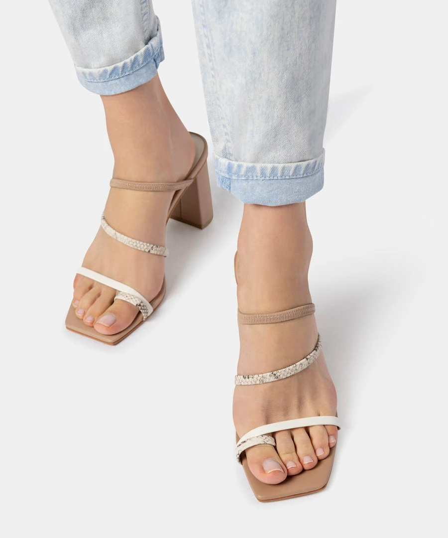 DOLCEVITA PRISMA HEELS BONE MULTI EMBOSSED STELLA