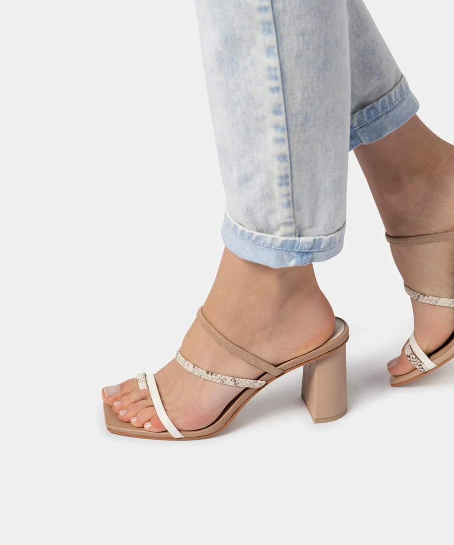 DOLCEVITA PRISMA HEELS BONE MULTI EMBOSSED STELLA