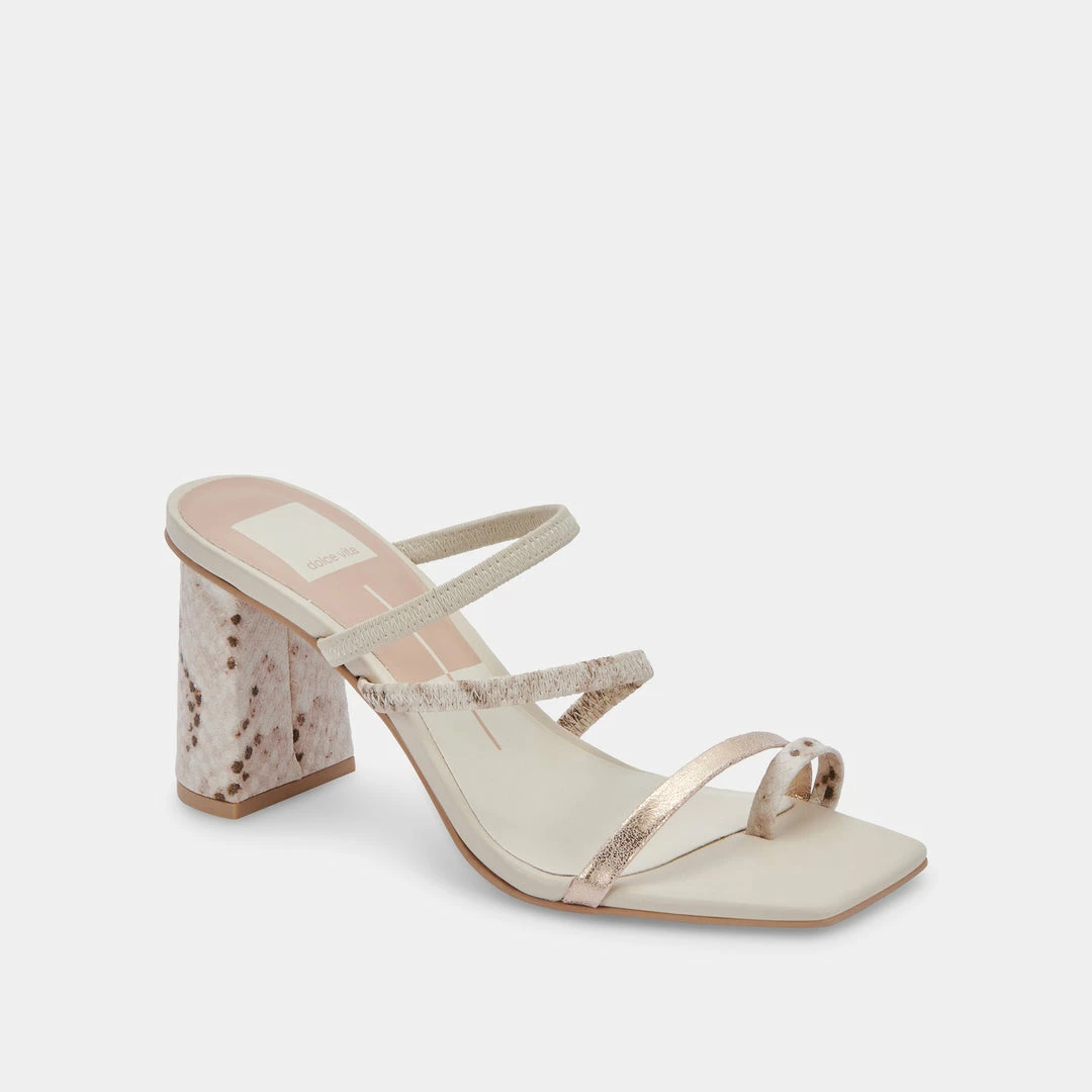DOLCEVITA PRISMA HEELS IVORY MULTI STELLA SANDALS