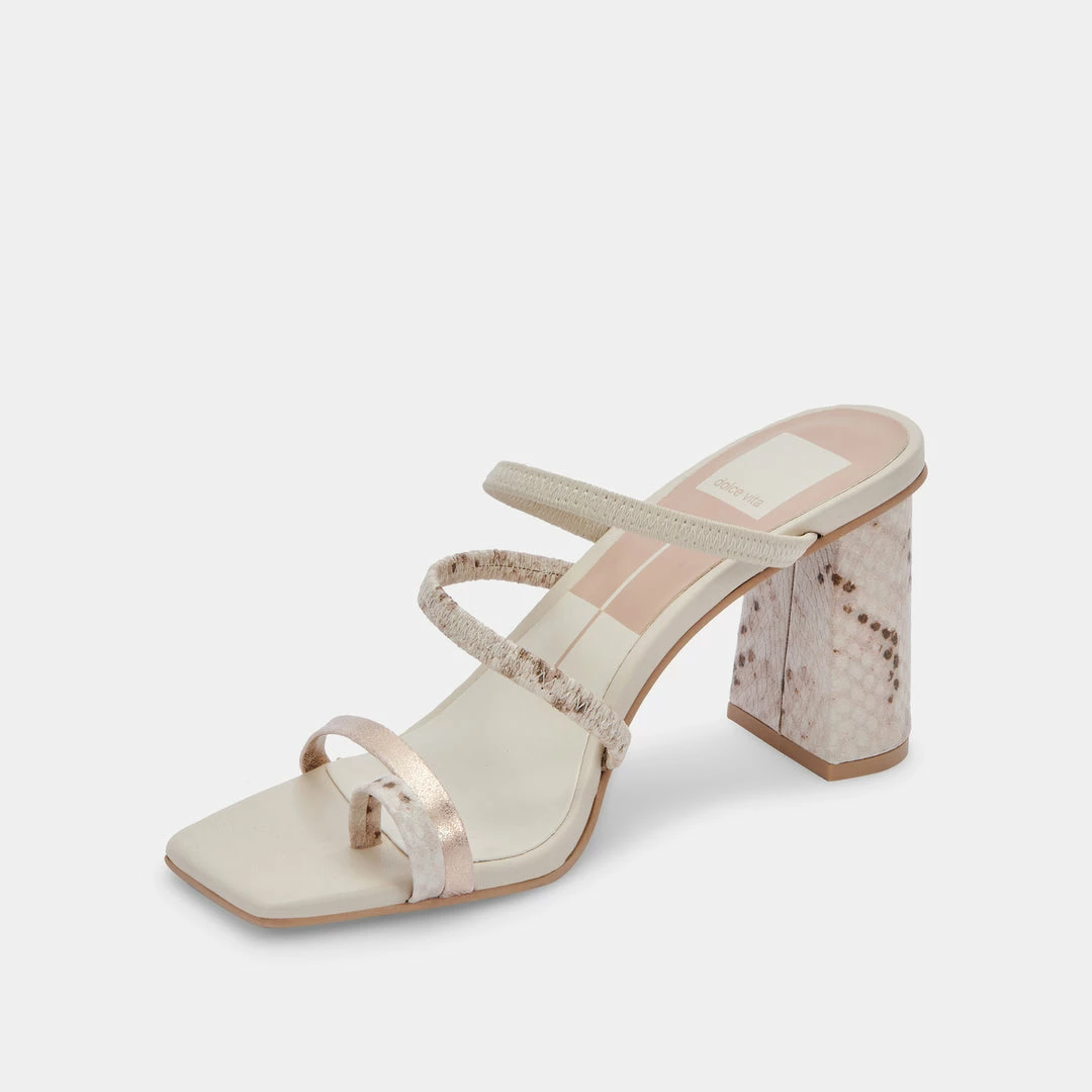 DOLCEVITA PRISMA HEELS IVORY MULTI STELLA SANDALS