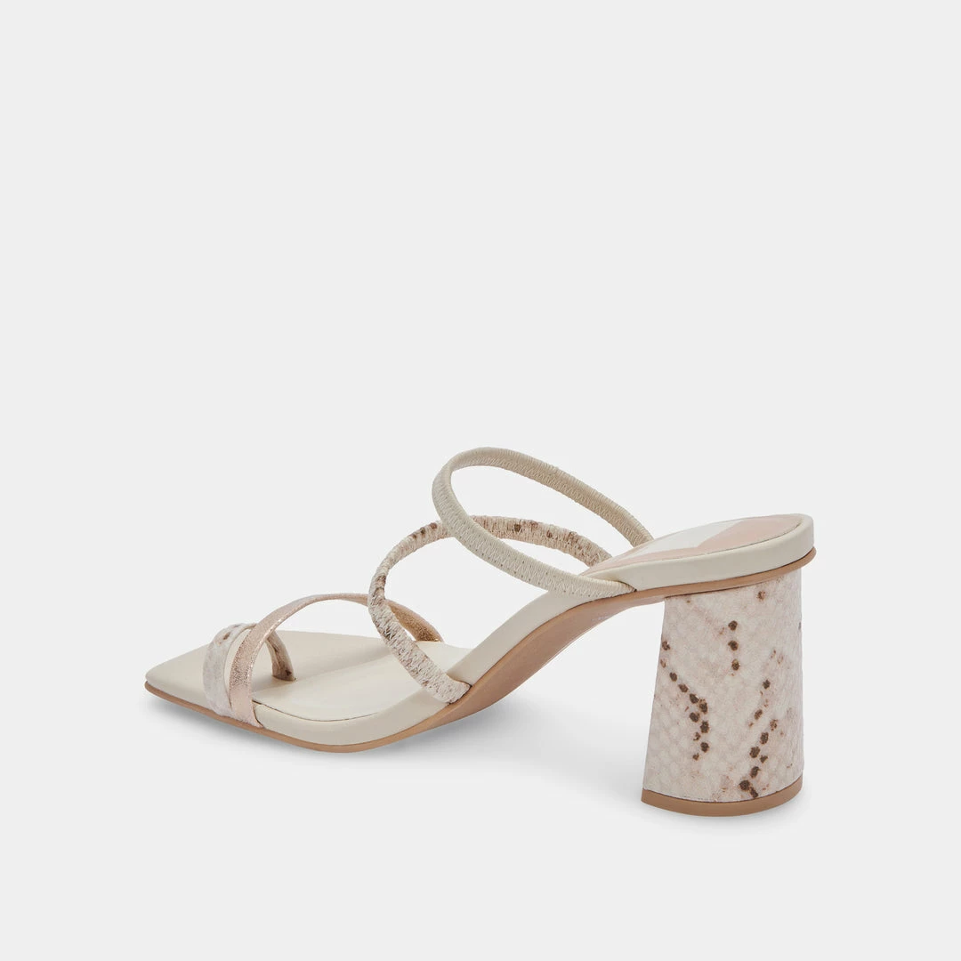 DOLCEVITA PRISMA HEELS IVORY MULTI STELLA SANDALS