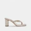 DOLCEVITA SANDALS RHYE HEELS LT TAUPE EMBOSSED STELLA