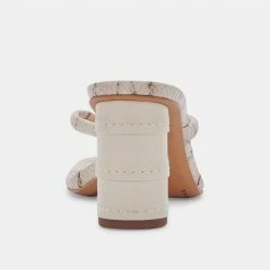 DOLCEVITA SANDALS RHYE HEELS LT TAUPE EMBOSSED STELLA