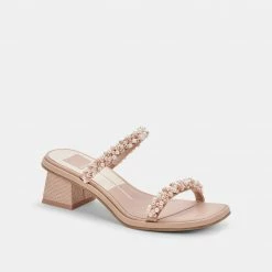 DOLCEVITA RIVER PEARL HEELS BLUSH MULTI PEARLS SANDALS