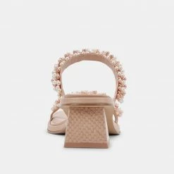 DOLCEVITA RIVER PEARL HEELS BLUSH MULTI PEARLS SANDALS