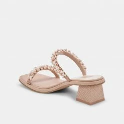 DOLCEVITA RIVER PEARL HEELS BLUSH MULTI PEARLS SANDALS