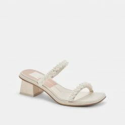 DOLCEVITA SANDALS RIVER PEARL HEELS VANILLA PEARLS