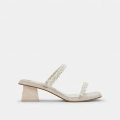 DOLCEVITA SANDALS RIVER PEARL HEELS VANILLA PEARLS