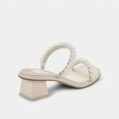 DOLCEVITA SANDALS RIVER PEARL HEELS VANILLA PEARLS