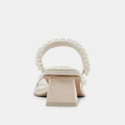 DOLCEVITA SANDALS RIVER PEARL HEELS VANILLA PEARLS