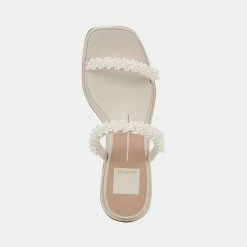 DOLCEVITA SANDALS RIVER PEARL HEELS VANILLA PEARLS