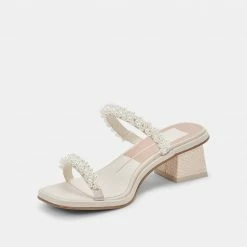 DOLCEVITA SANDALS RIVER PEARL HEELS VANILLA PEARLS