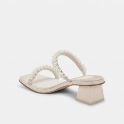 DOLCEVITA SANDALS RIVER PEARL HEELS VANILLA PEARLS