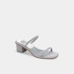 Recurate RIYA STUDDED SANDALS IN GREY NUBUCK - Re:vita RESALE